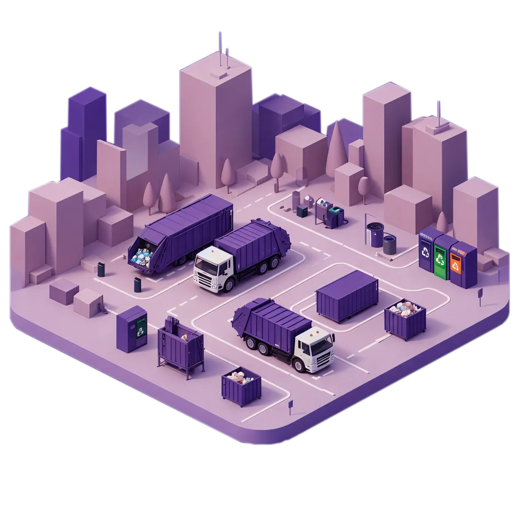 Visualisatie van het DeriQ-platform voor afvalinzameling